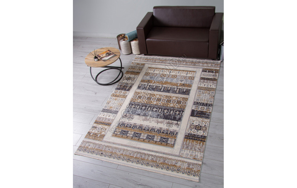 Ковер 00266 - GREY / BEIGE - Прямоугольник - коллекция DUBAI